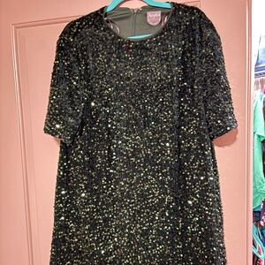 Green sequin Arula dress